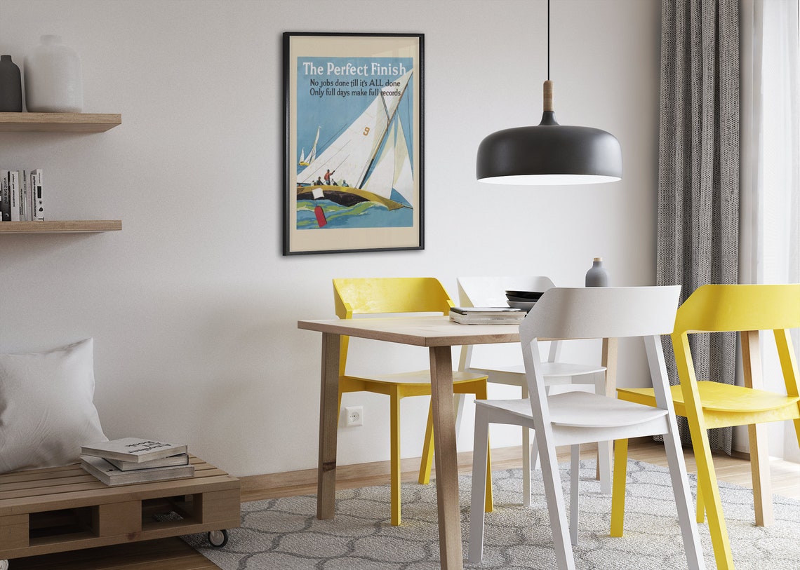 The Perfect Finish Sailboat Race Vintage Motivational Poster - Image 2
