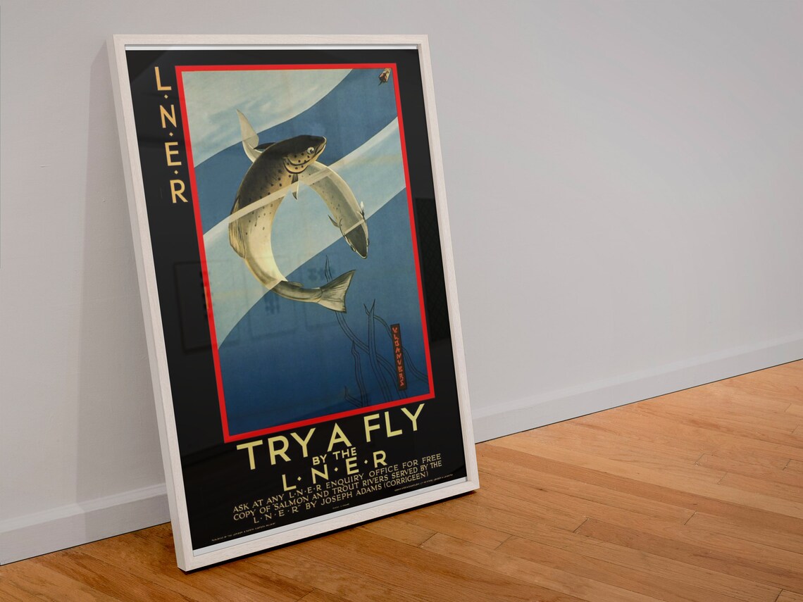 LNER Trout Fishing Vintage Style Railroad Travel Poster - Image 4