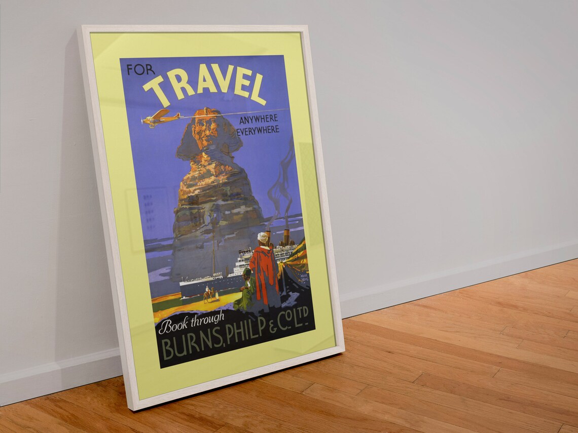 For Travel Anywhere Everywhere Vintage Sphinx Egypt Travel Poster - Image 4