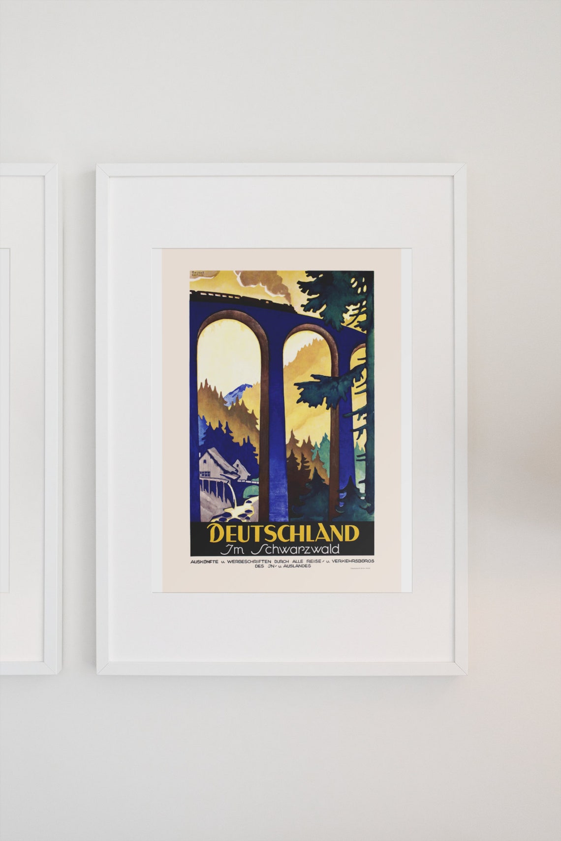 Deutschland Im Schwarzwald Black Forest Train Viaduct Travel Poster - Image 3