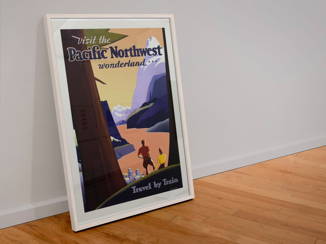 Visit the Pacific Northwest Wonderland Vintage Travel Poster - Image 4