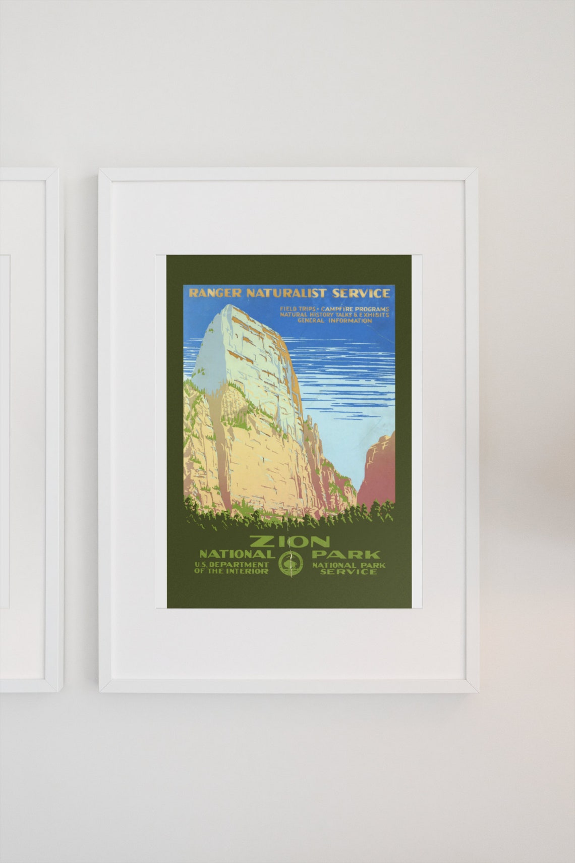 Zion National Park Ranger Naturalist Service Vintage Travel Poster - Image 3