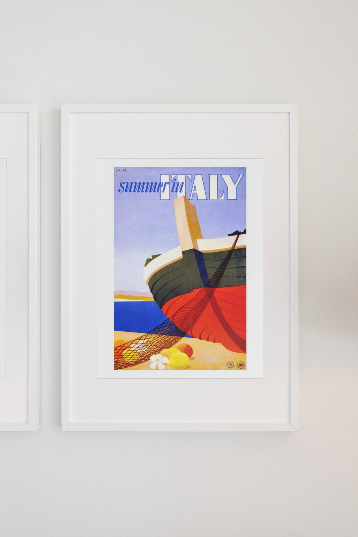 Summer in Italy Fishing Boat Nets Lemons Vintage Italian Poster - Image 3