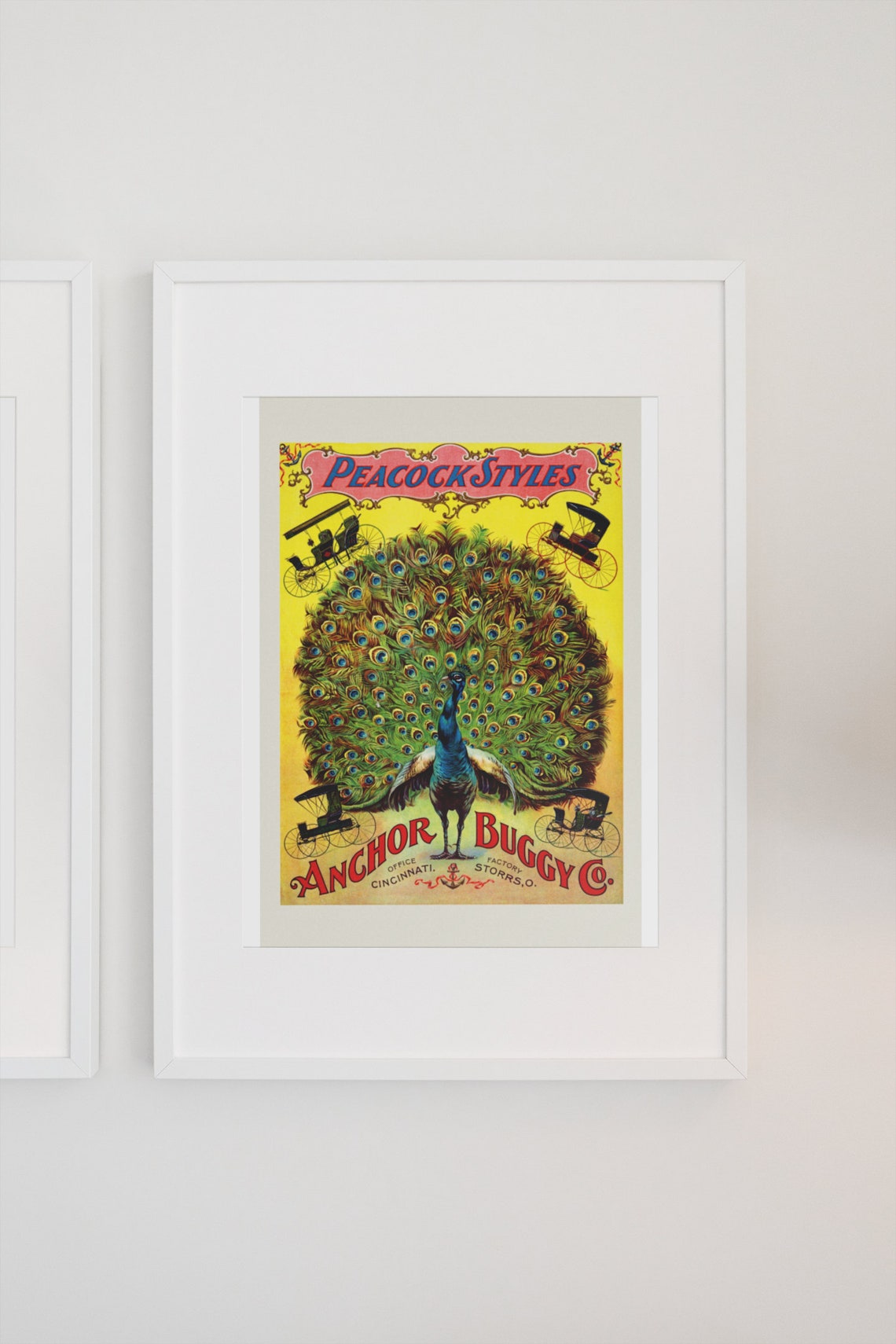 Classic Anchor Buggy Co Peacock Styles Vintage Carriage Poster - Image 3