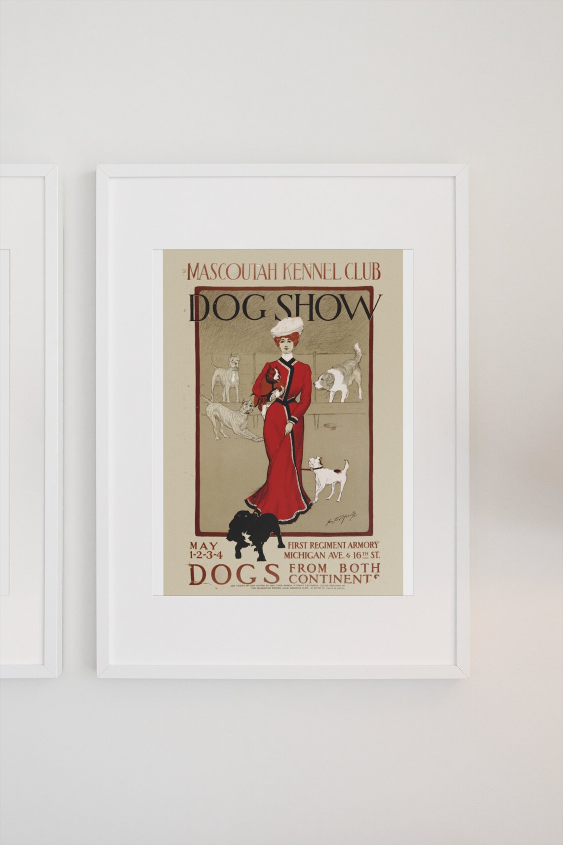 1901 Mascoutah Kennel Club Chicago Dog Show Vintage Poster Classic Advertising Art Print For Gifts And Wall Art Dcor - Image 3