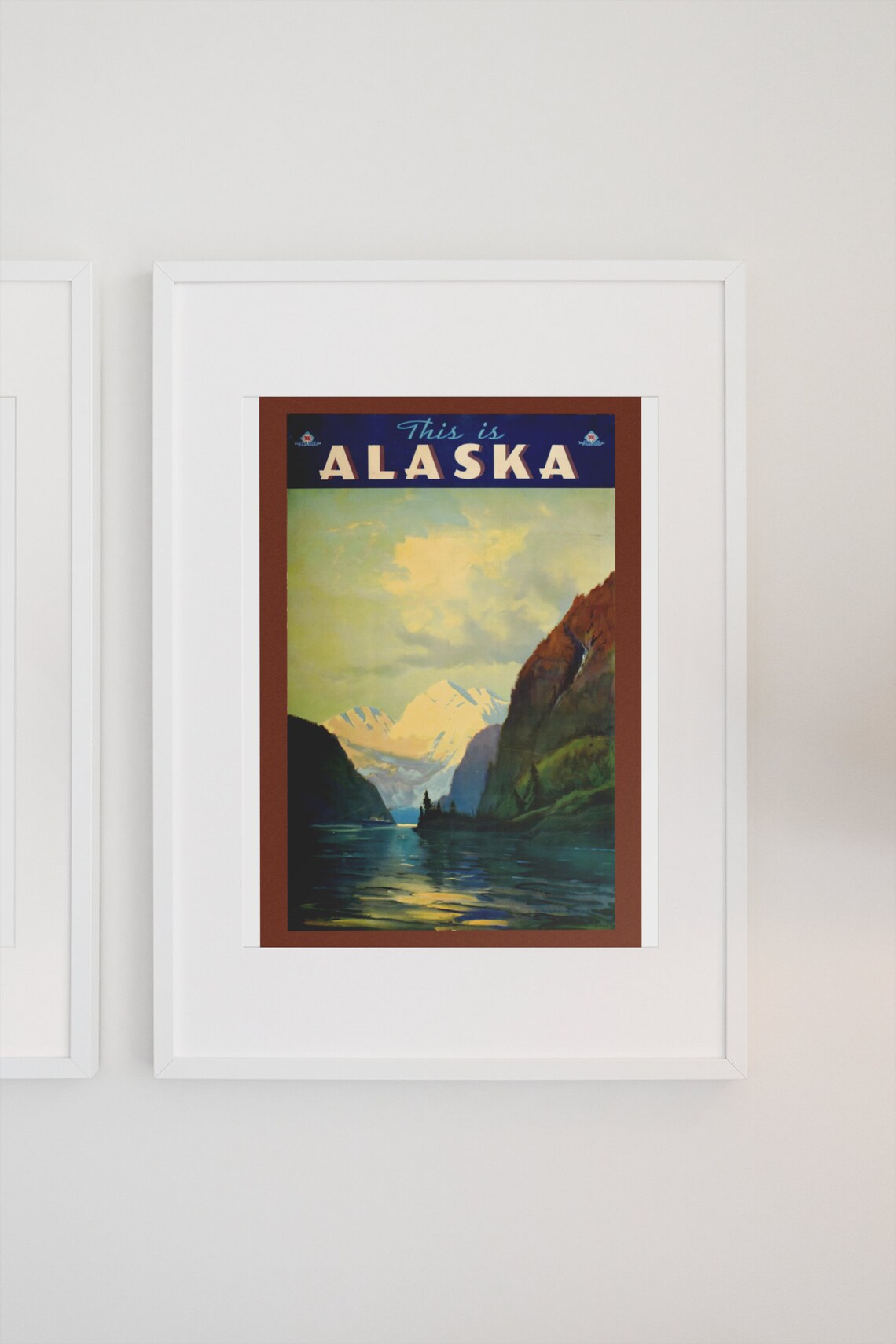 This is Alaska Glacier Fjord Steamship Line Vintage Travel Poster - Image 3