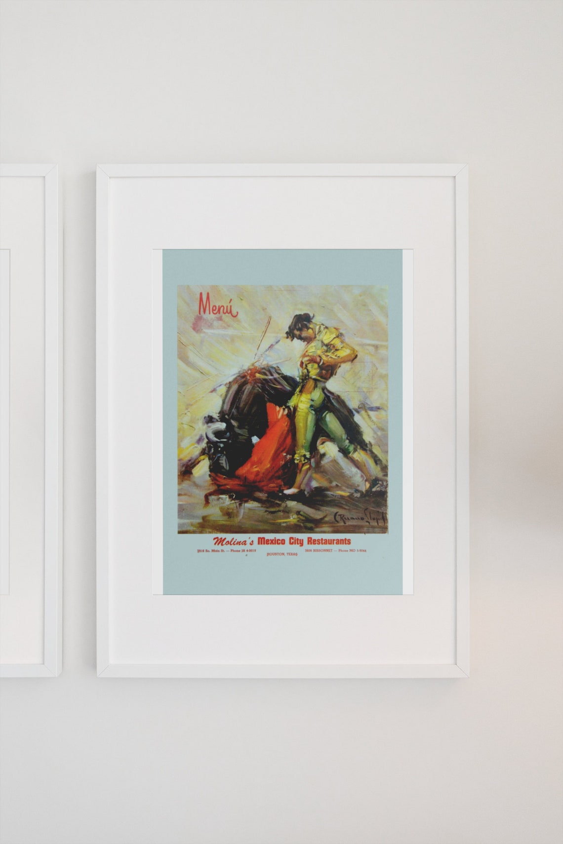Molinas Mexico City Restaurants Menu Cover Bullfighter Vintage Print - Image 3