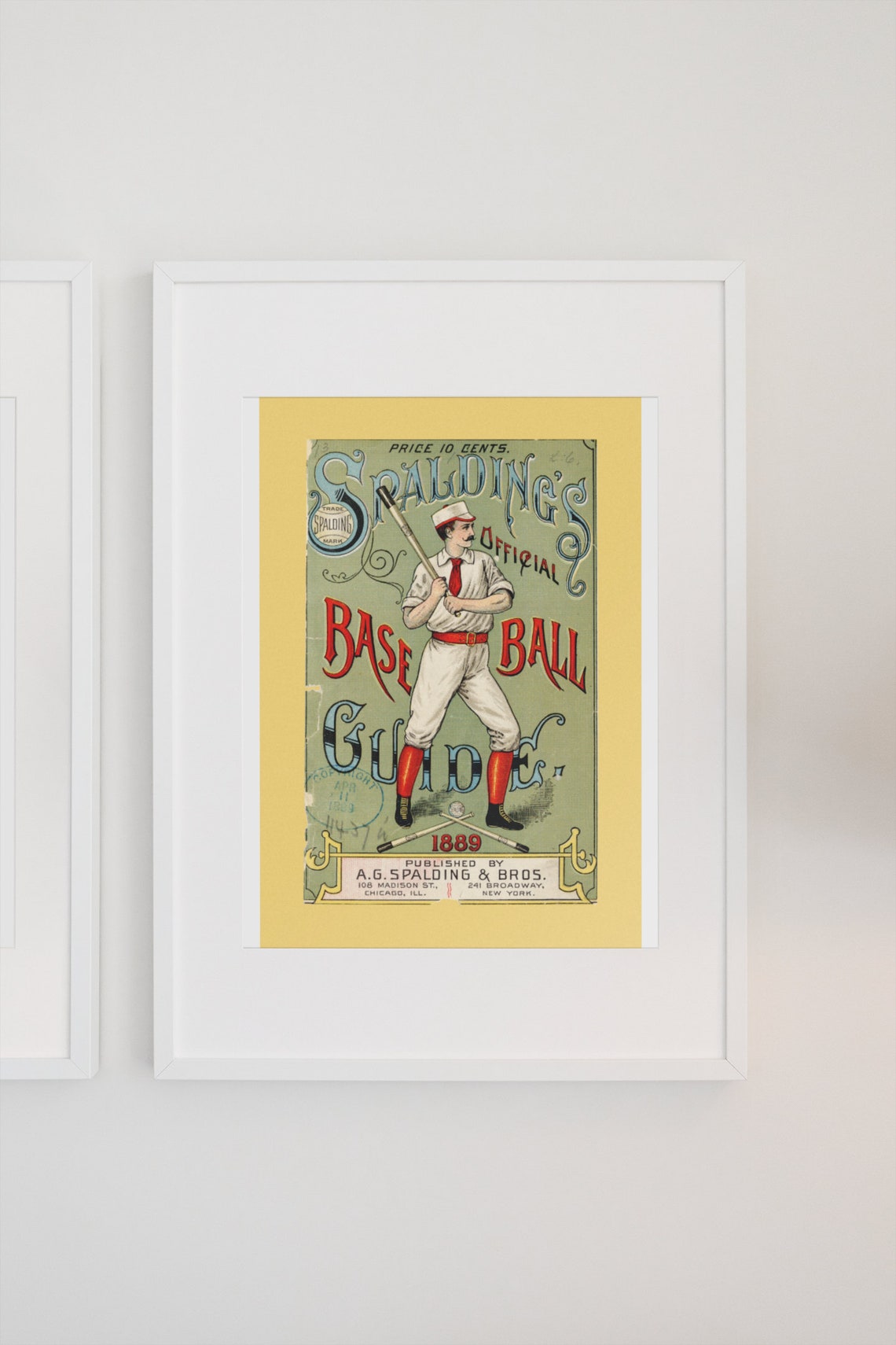 1889 Spaldings Official Base Ball Guide Vintage Sports Poster - Image 3