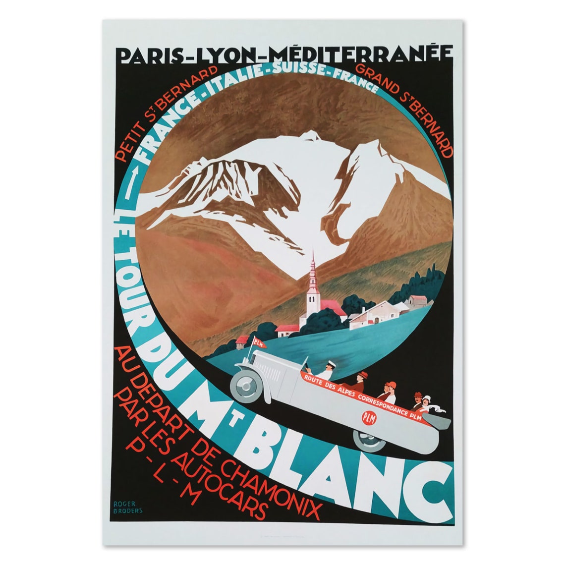 Le Tour De Mt Blanc France Italy Vintage 1927 Travel Poster Classic Collection Art Print For Gifts And Wall Art Dcor