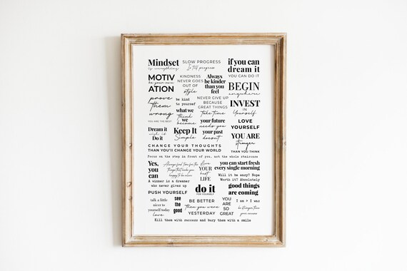 Motivational Quote Collage Poster Typography Inspiration Design