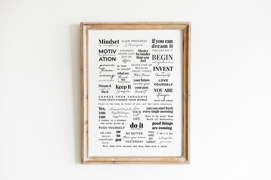 Motivational Quote Collage Poster Typography Inspiration Design