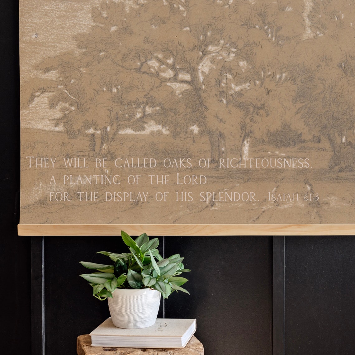 Vintage Scripture Tapestry Large Christian Wall Hanging Vintage Scripture Print Oaks Of Righteousness Christian Decor 169 - Image 2