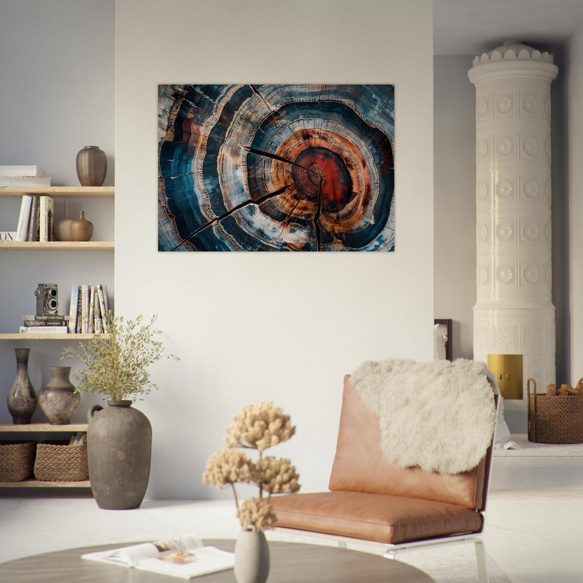 Abstract Tree Ring Art Colorful Tree Rings Poster With Intense Colors Unique Wall Art For Modern Design - Image 3