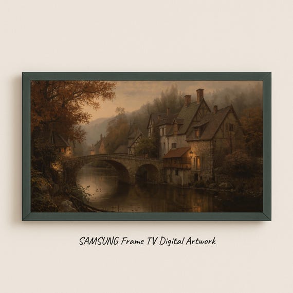 Samsung Frame Tv Art Golden Evening Over The Old Bridge