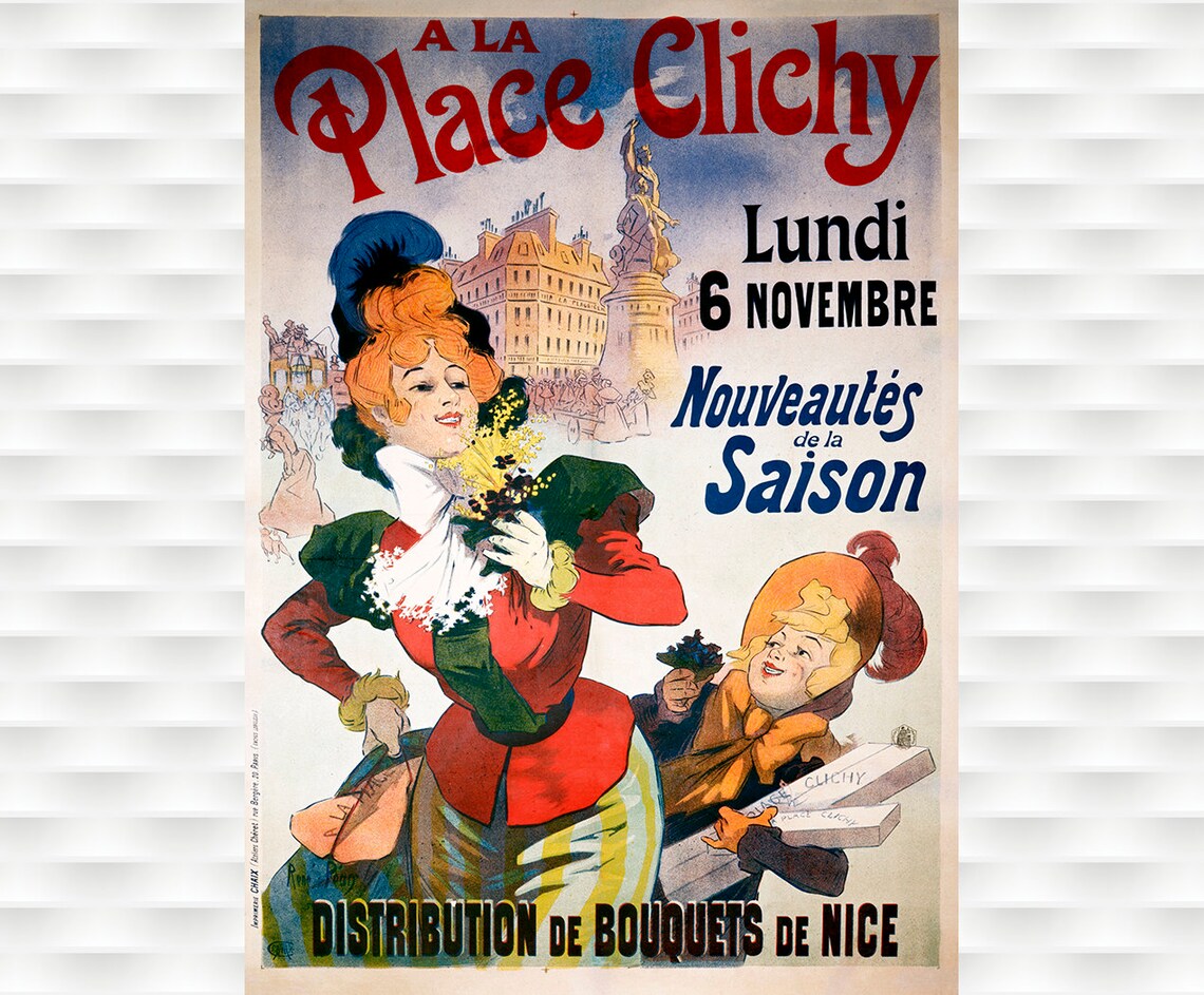 A la Place Clichy Paris Nouveautes de la Saison Vintage Ad Poster