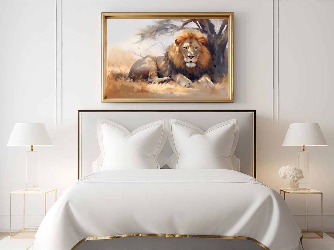 Lion In The Savannah, Safari Animal Portrait - Image 2