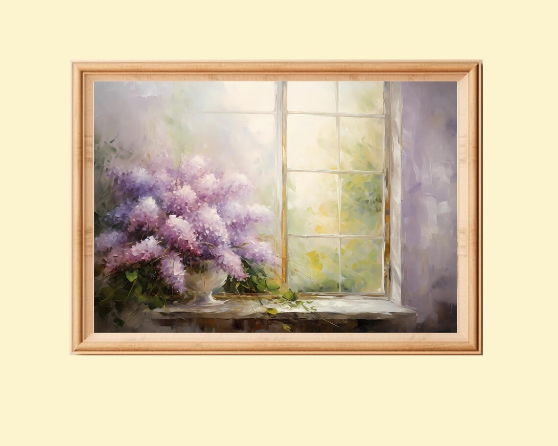 Lilacs In Vase, Cottagecore Rustic Spring Flowers
