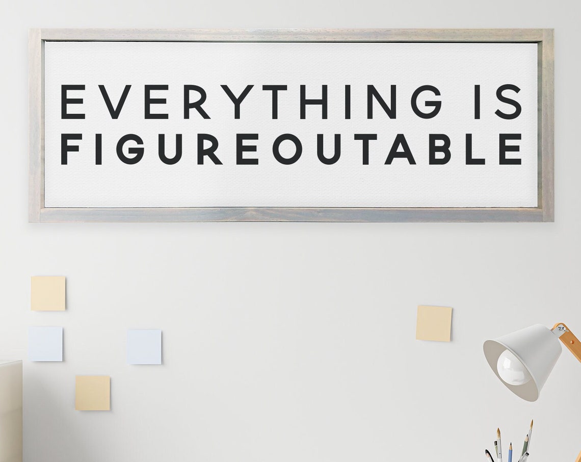 Everything Is Figureoutable Motivational Office Desk Quote Poster