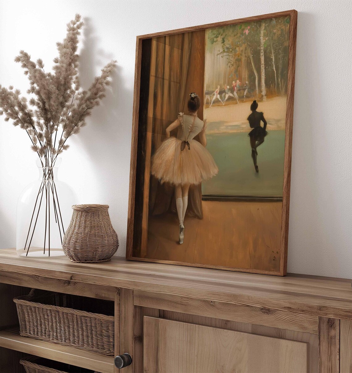 Ballerina In Tutu Watching Stage Vintage Ballet Dancer Figurative Painting Poster - Image 3