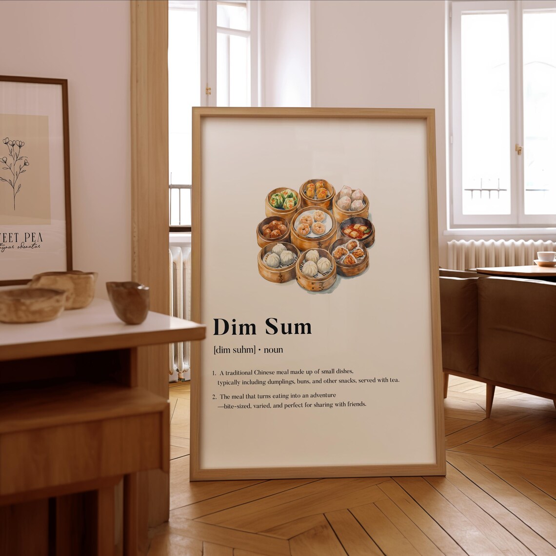 Dim Sum Definition Poster, Gourmet Kitchen Wall Art