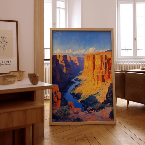 Impressionist Canyon Wall Art Vintage Oil Painting Print Framed Or Unframed Poster Timeless Home Office Dcor