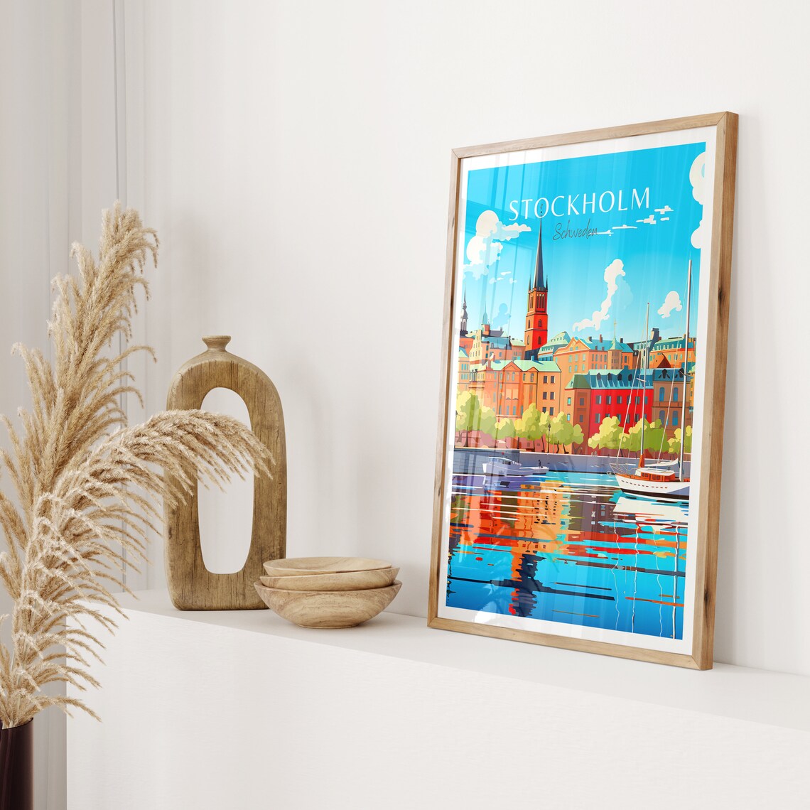 Stockholm Vintage Travel Poster, Sweden Travel Print - Image 2