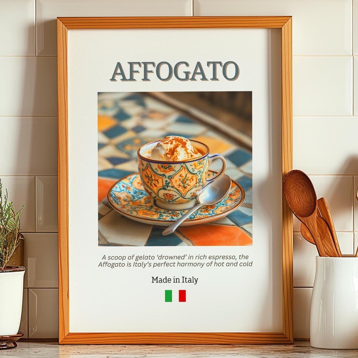 Affogato Poster, Kitchen Decor Gift for Lovers