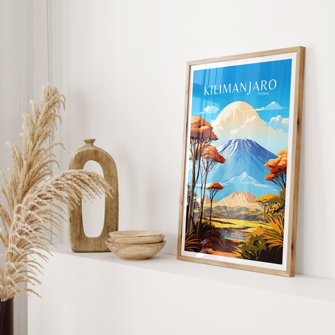 Kilimanjaro Tanzania Snow Capped Peak Acacia Trees Africa Poster - Image 2