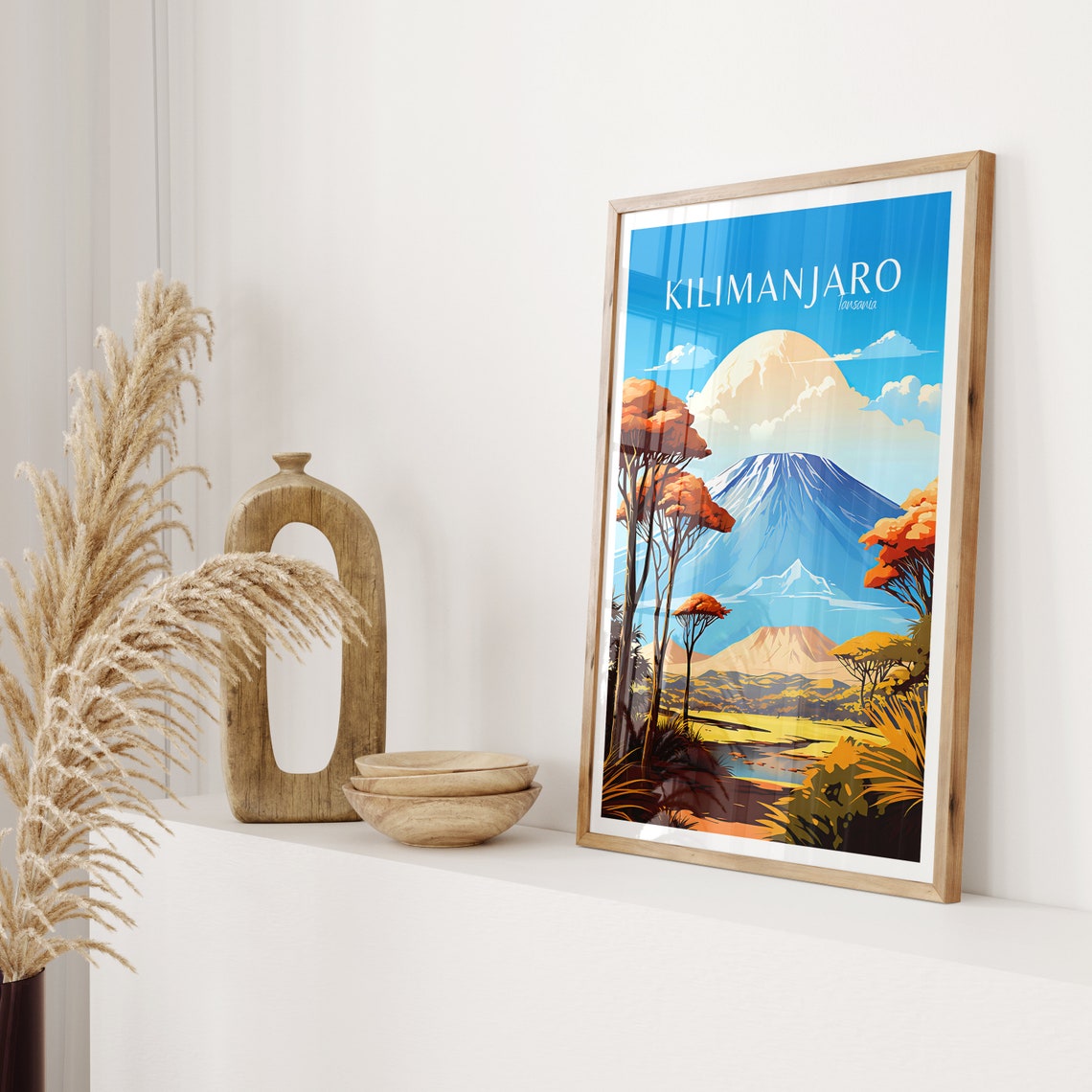 Kilimanjaro Travel Poster Tanzania Poster Kilimanjaro Vintage Poster Travel Poster Kilimanjaro Retro Poster Kilimanjaro Travel Gift Print - Image 2