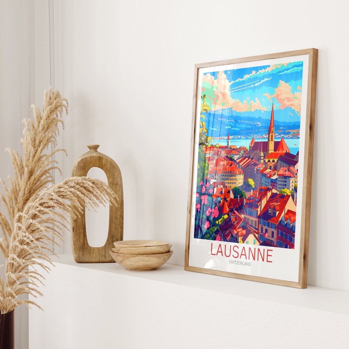 Lausanne Travel Poster, Switzerland Art Print - Image 2