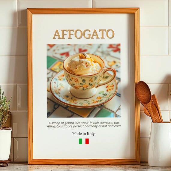 Affogato Poster, Kitchen Decor And Coffee Bar
