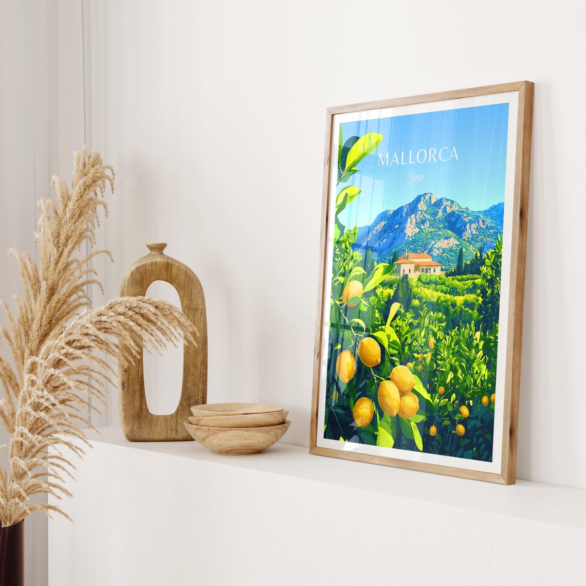 Mallorca Spain Lemon Grove Villa Mountain Retreat View Poster - Image 2