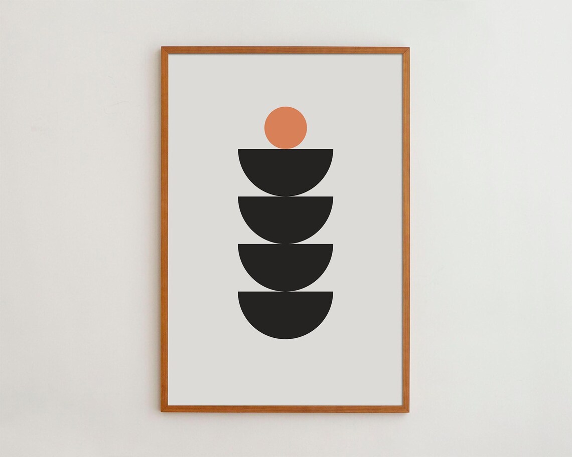 Mid Century Modern Art Print Geometric Minimalist Poster