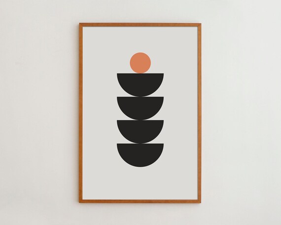 Mid Century Modern Art Print Geometric Minimalist Poster