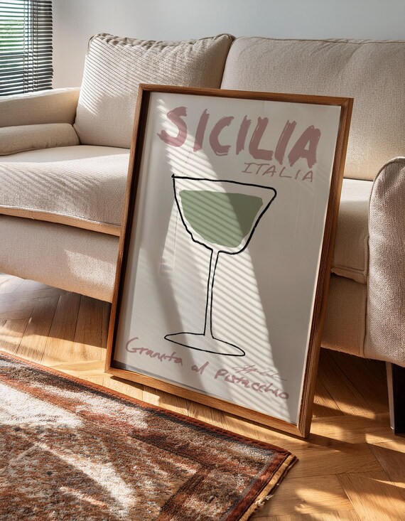 Sicilia Italia Pistachio Granita Minimalist Italian Food Art Print