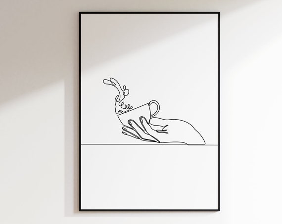 Coffee Cup Poster Hand Holding Coffee Cup Picture For The Kitchen Coffee Drinker Gift Coffee Machine Poster Coffee Cup In Hand