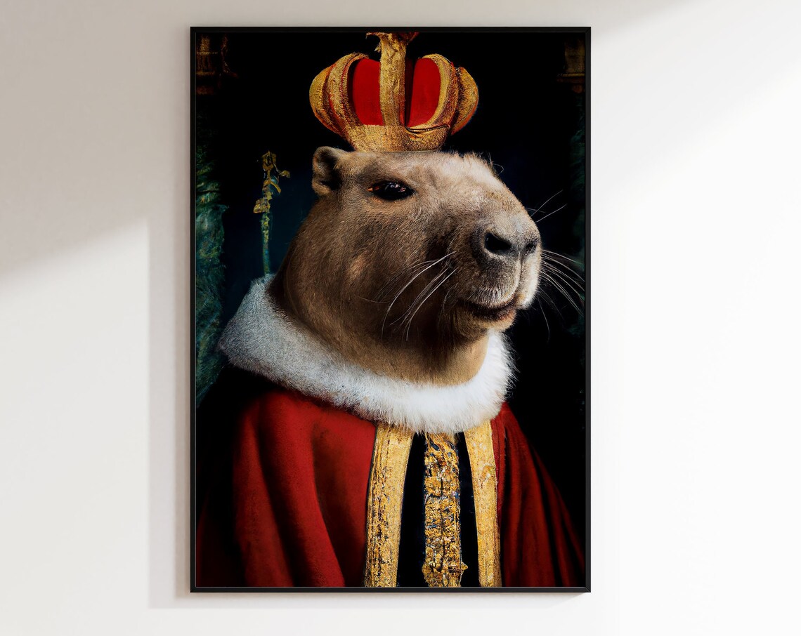 Capybara In The Middle Ages, Funny Animal Portrait