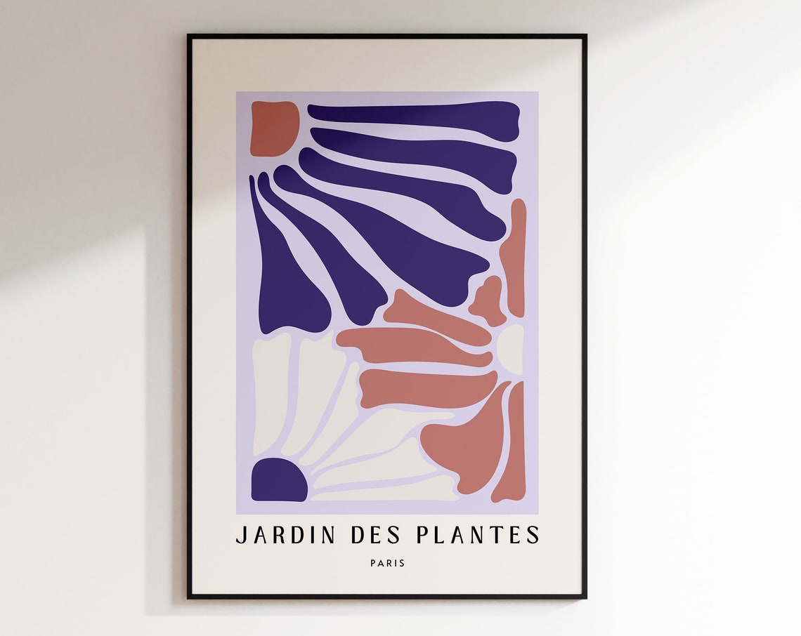 Paris Jardin des Plantes Botanical Abstract Purple Terracotta Poster