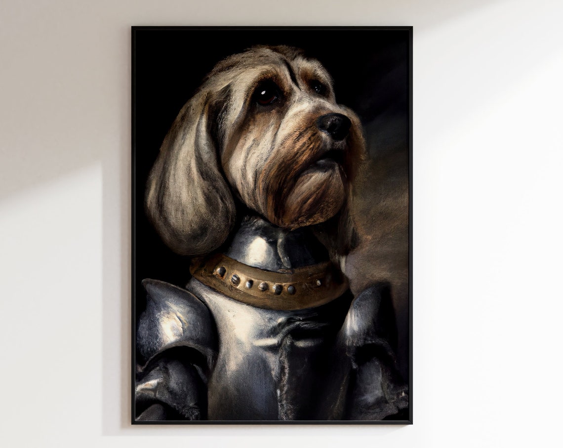 Dog In The Middle Ages Dog Knight Knight As Dog Funny Picture Pet Portrait Dog Portrait Oil Painting Oil Painting Dog