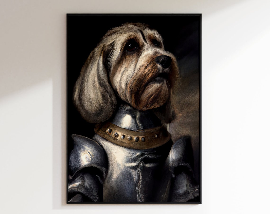 Dog In The Middle Ages Dog Knight Knight As Dog Funny Picture Pet Portrait Dog Portrait Oil Painting Oil Painting Dog