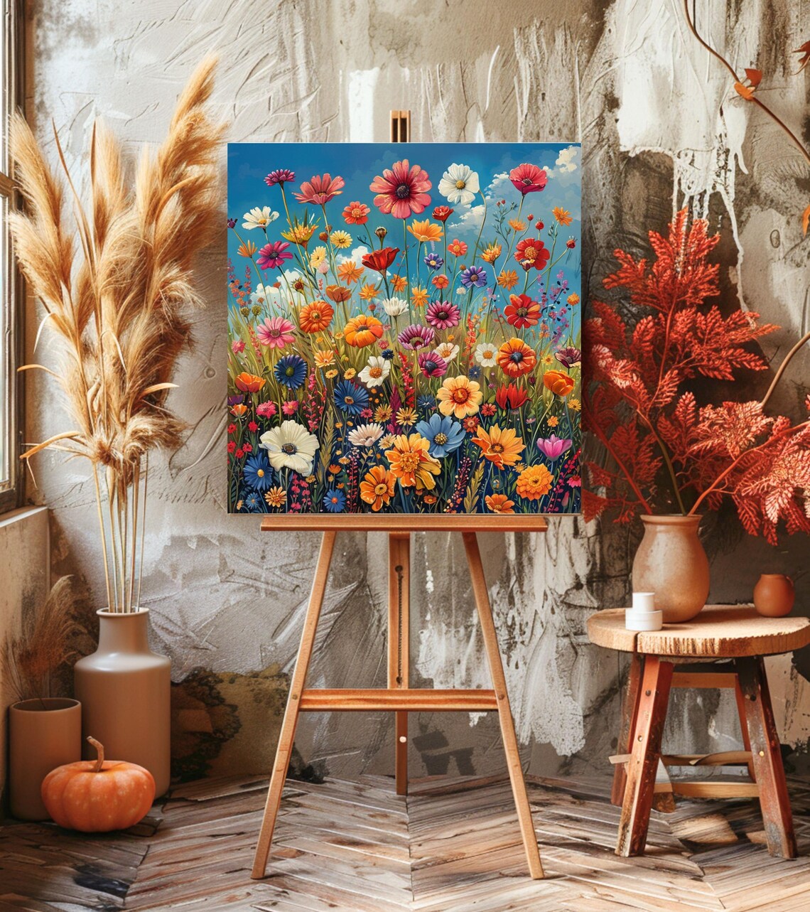 Meadow Field Autumn Flowers Art Print, Cozy Fall - Image 2