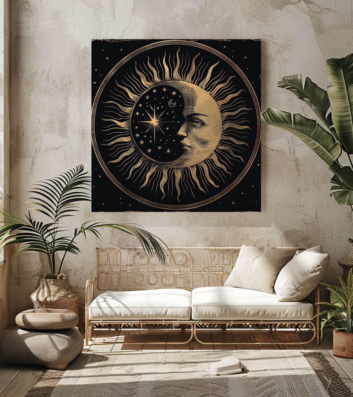 Vintage Sun And Moon Celestial Poster, Mystical Decor - Image 2