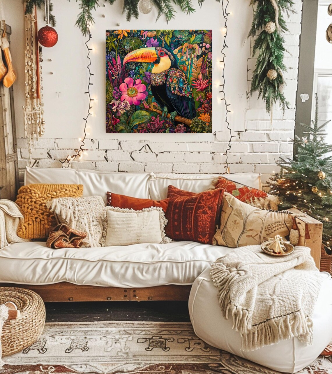 Maximalist Toucan Art Print, Tropical Jungle Decor - Image 5