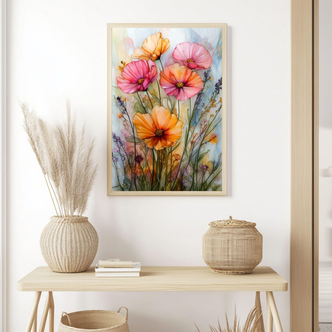 Alcohol Ink Wildflowers, Vibrant Floral Abstract - Image 3