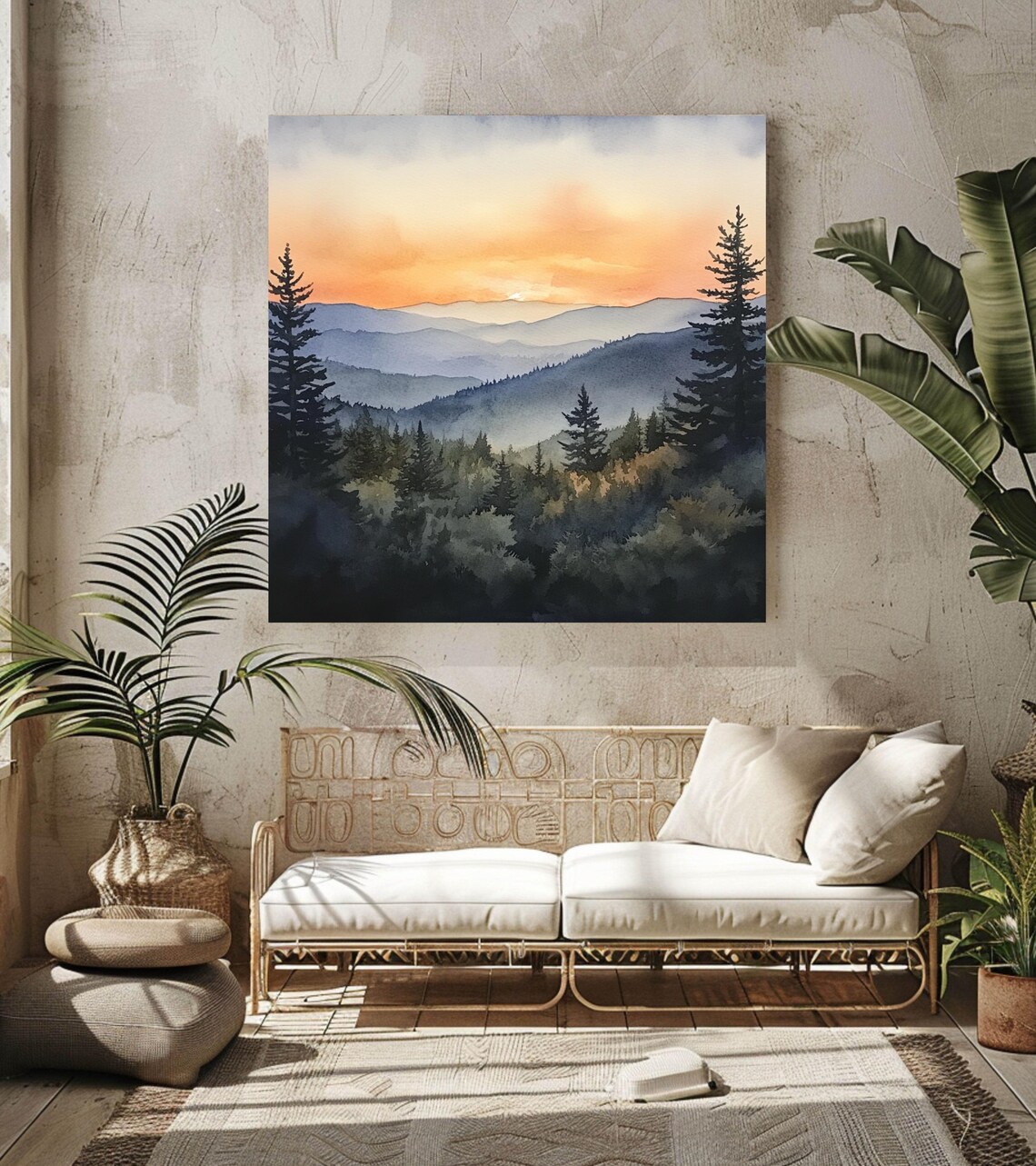 Ethereal Mountain Boho Vintage Art Print - Image 2