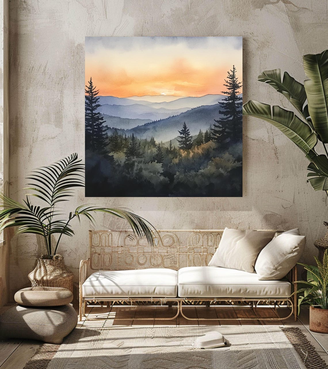Ethereal Mountain Wall Art Boho Vintage Art Mountain Peak Art Sunset Wall Decor Nature Wall Art Wall Art - Image 4