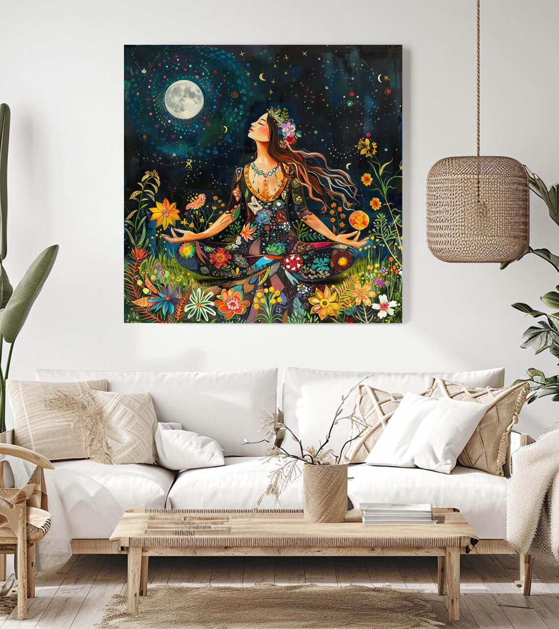 Boho Goddess Art Print, Mystical Celestial Woman - Image 3