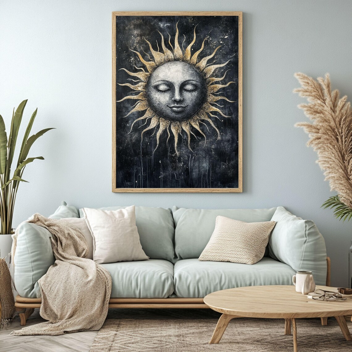 Boho Sun Art Print, Warm Earthy Celestial Decor - Image 2