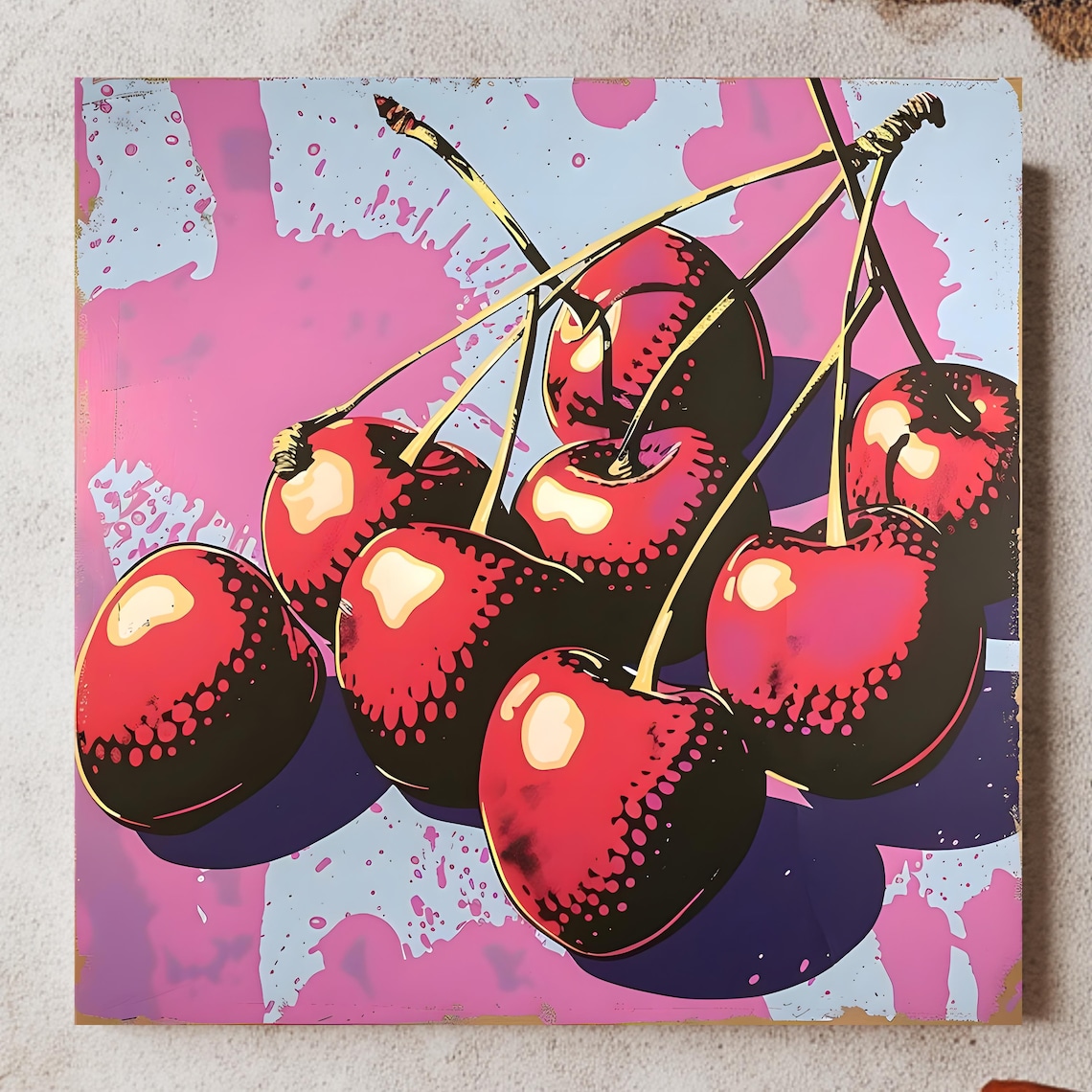Cherries Pop Art, Retro Cherry Kitchen Decor