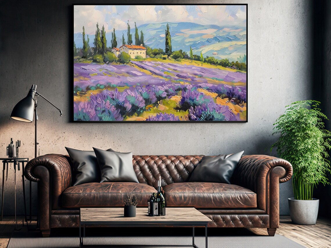 Cottage Country House Painting Lavender Print Flowers Print Flowers Poster Print Vintage Flower Wall Art - Image 2